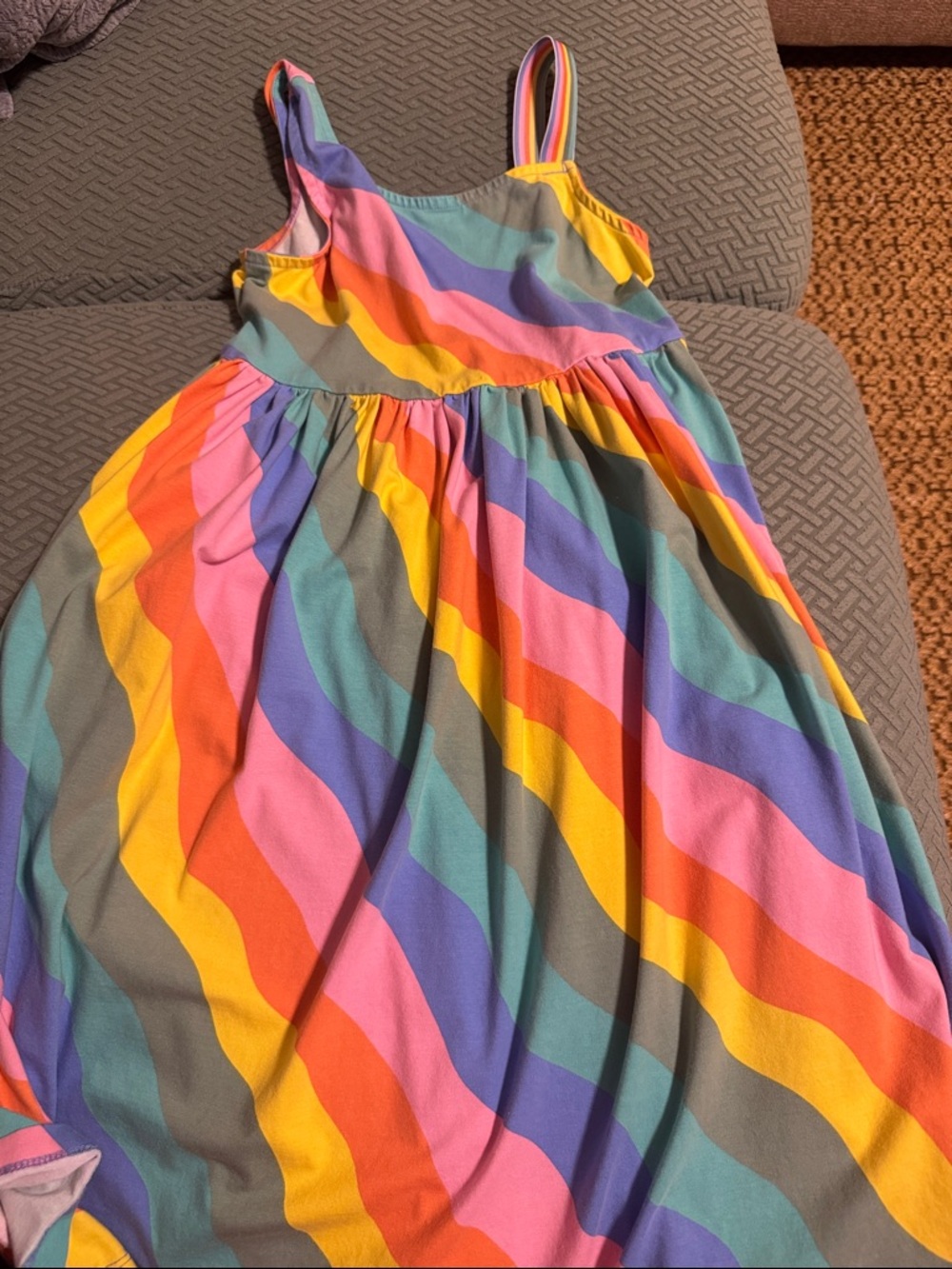 Hanna Andersson Girls' Rainbow Stripe Maxi Dress - Multicolor